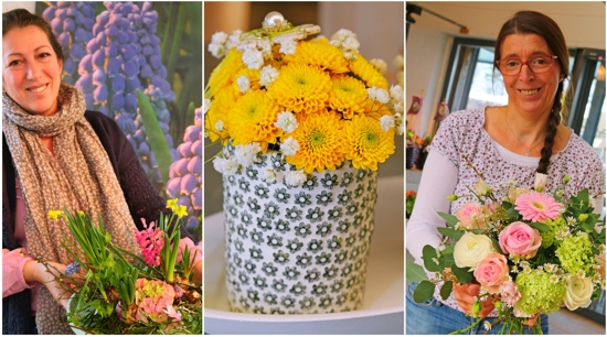 Ob Sträuße oder frisch bepflanzte Schalen: Silvia Meins und Rosana
Camargo bringen mit floristischem Können Farbe ins Haus - passend
zum Frühjahr