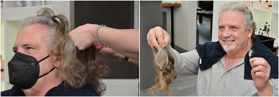 UPDATE: Die Haare sind ab! Danke an Heinz Gehnke vom Stammtisch der Mistböcke für die Fotos vom Friseurbesuch!