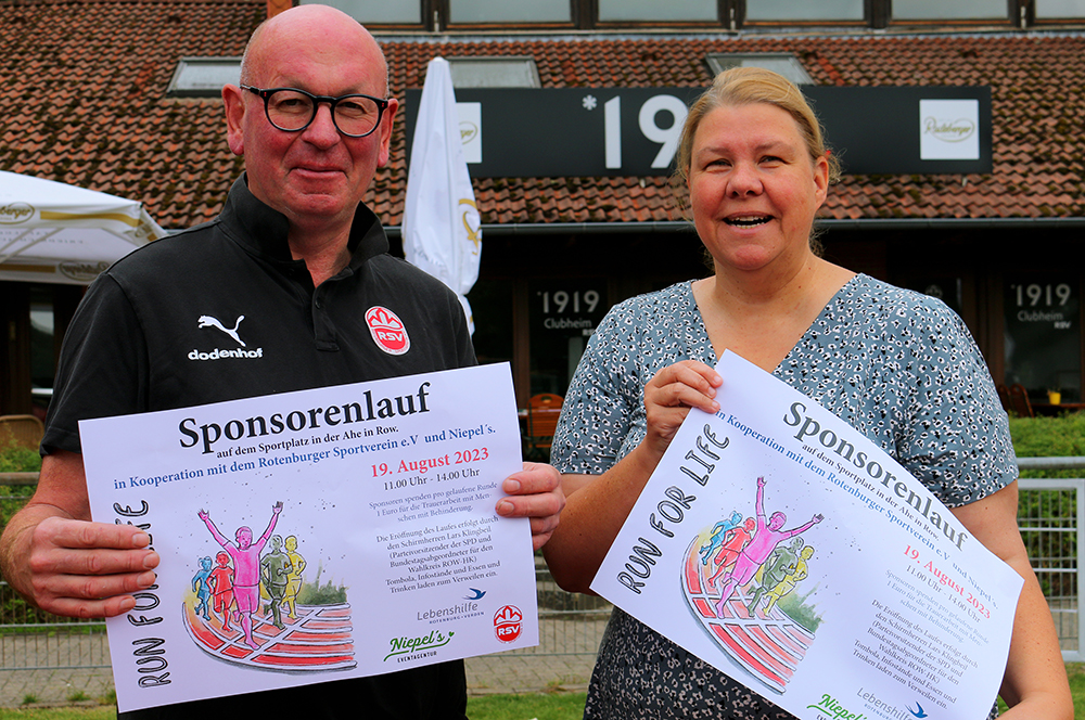 Melanie Ludwig und Jörg Niepel informierten über den Sponsorenlauf und hoffen auf viele Teilnehmerinnen und Teilnehmer am 19. August 2023